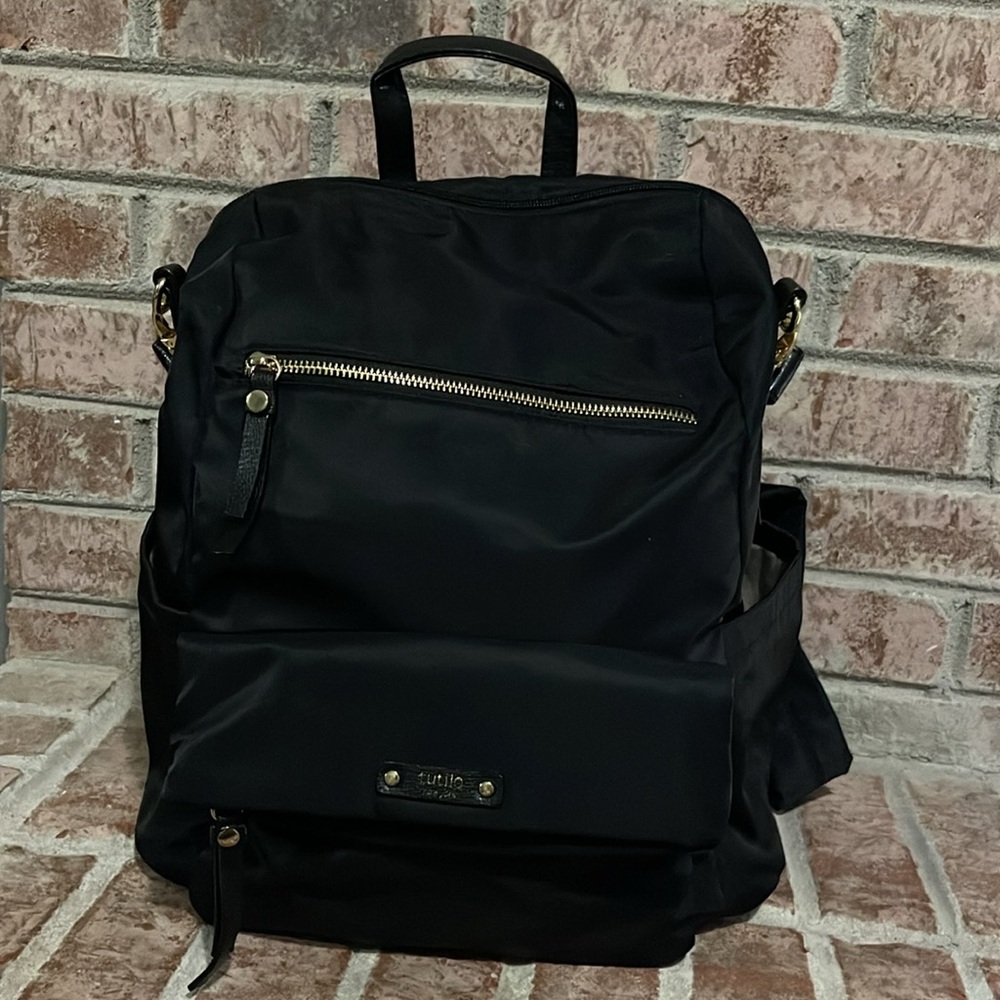 Womens Tutilo black nylon backpack/laptop/diaper bag